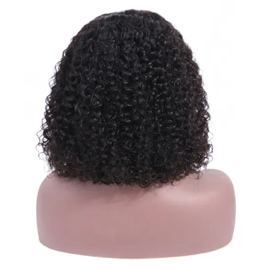Wig Vendors Wholesale Afro Kinky Curly Bob Lace Front Wig Natural 1b Color Peruvian Cuticle Aligned Virgin Hair Short Bob Cut