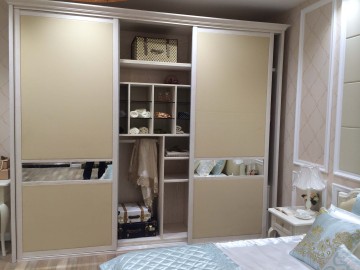 Wooden Wardrobe with Sliding Door Integral Wardrobe (W14)