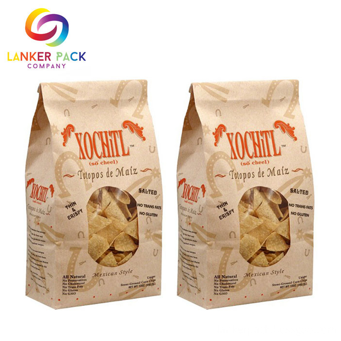 Resealable Ziplock Kraft Paper Bag With Clear Window