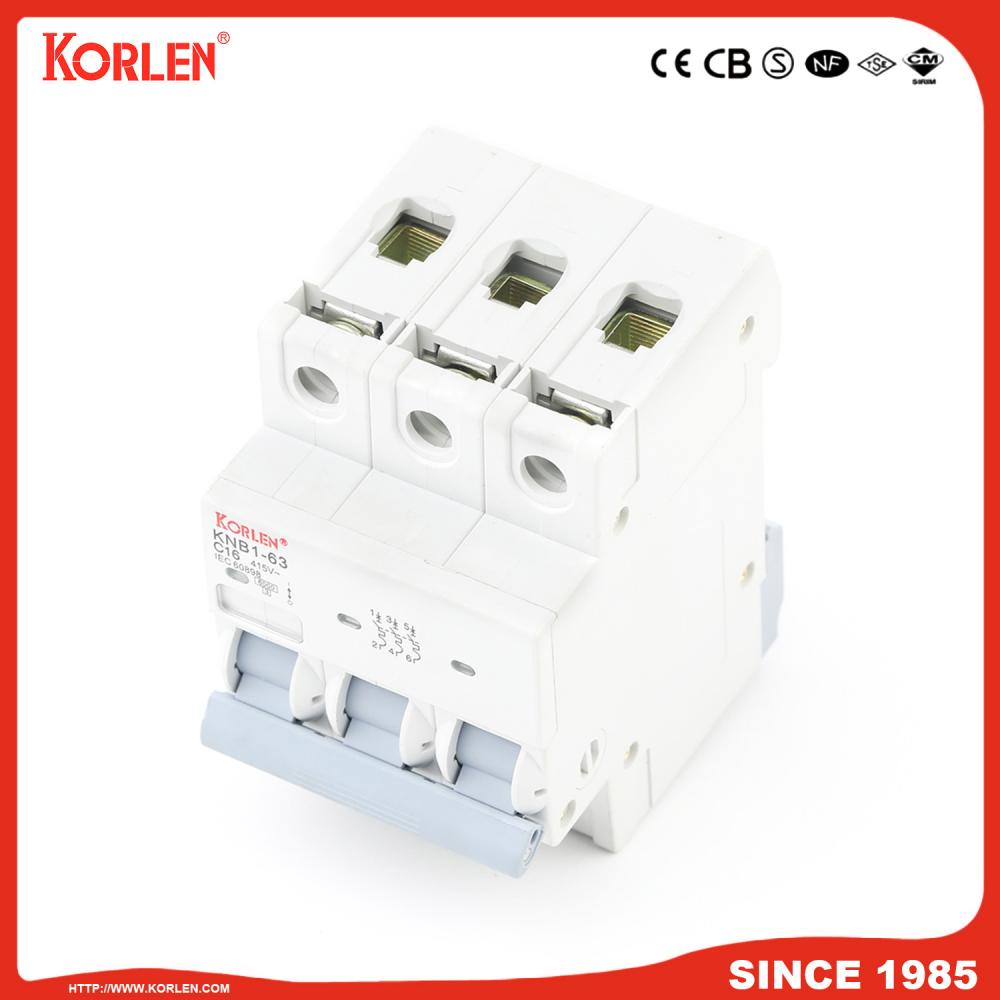 Miniature Circuit Breaker 4.5KA 63A 3P with CE