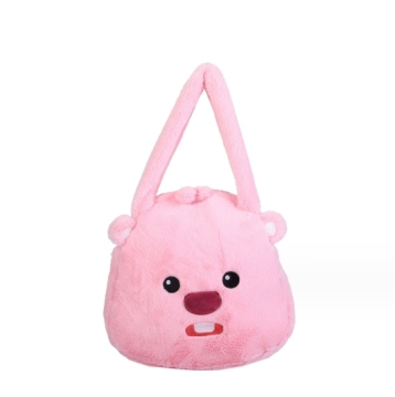 Cute Doll Fox Round Shoulder and Crossbody Plush Bag for Girls