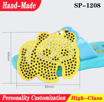 Cute panda design rhinestone sandals decoration fashion shoe parts