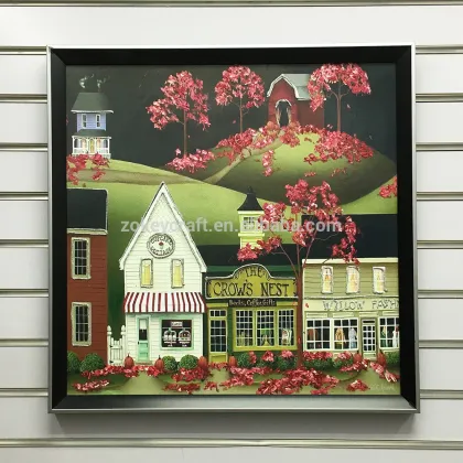 Christmas house wall art canvas paintings for home decoration