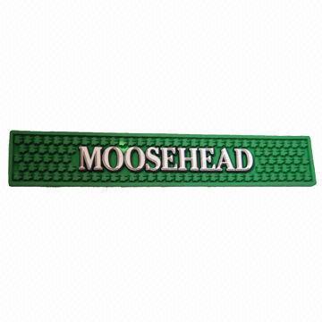 Rubber Bar Spill Mat, Made of 6P-free PVC, Measures 60x10x1cm, Customized Designs are Accepted
