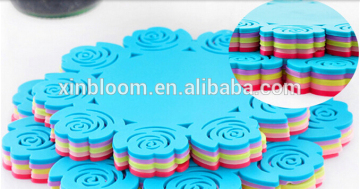 creative fashion lovely hollow rose extra thick silicone thermal insulation pad for mug, cup plate heat-proof mat