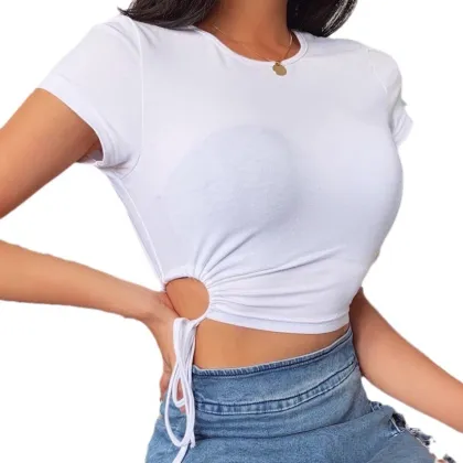 Summer European American Women's Cotton T-Shirt