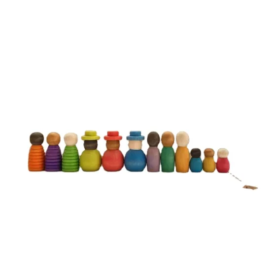 PAC Educational Wooden Figures Approx. 12pcs for Kids' Play and Learning