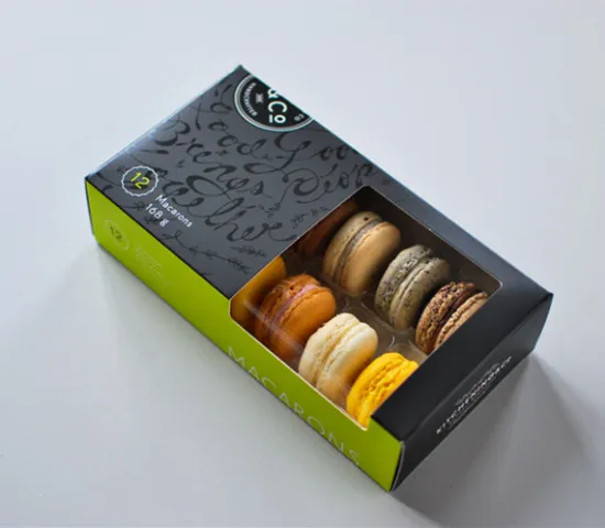 UV finish custom print macaron paper packaging box