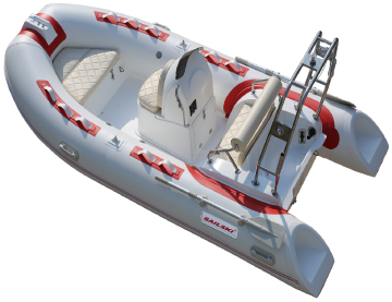 SAILSKI Fiberglass Hull RIB Boat RIB390C 3.9m for 5 Persons with SAIL Outboards 20HP, 25HP