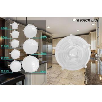 FDA Food Grade 8 Pack Silicone Stretch Lids