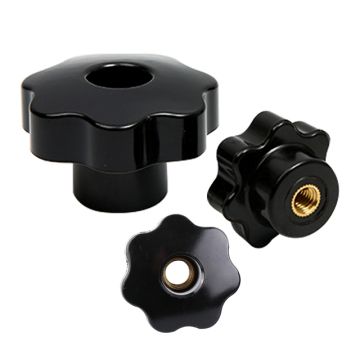 Black Thumb Knob M4-M16 Dia 60mm Nut Through Hole Star Handle Nut