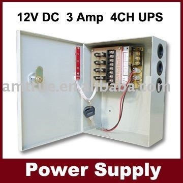 cctv camera,12V 3A 4way power supply with battery back-up