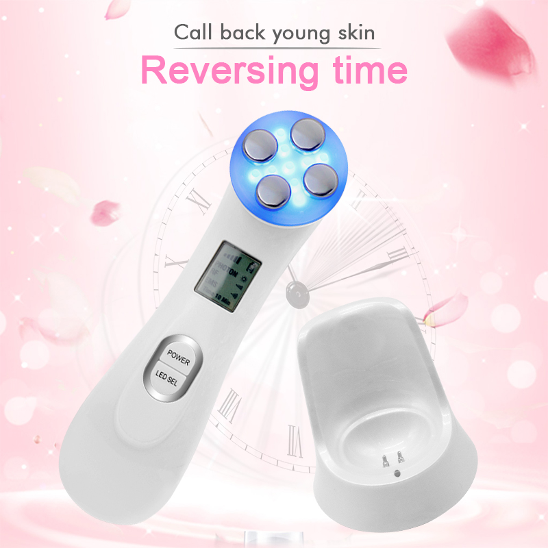 5 Colors Light Photon Therapy Facial Massager RF Radio Frequency EMS Electroporation Massager Skin Tightening Visage Face Lift