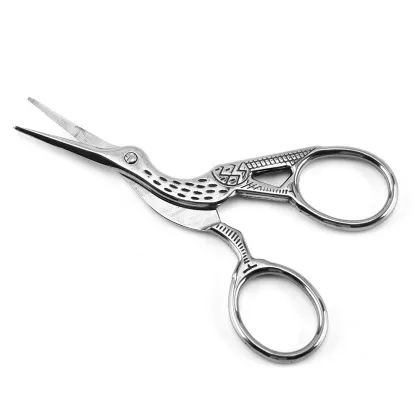 Embroidery Craft Shears stainless steel scissors Eyebrow scissors Silver beauty scissors