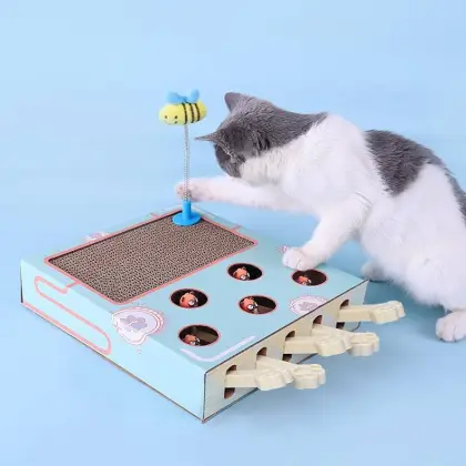 Five Hole Whack-A-Mole Cat Scratcher