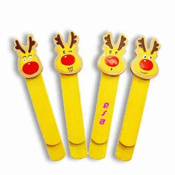 Solid Wood, Paper or PVC Bookmarks in Bright Colors with Thickness of 0.1cm, Logo can be Customized