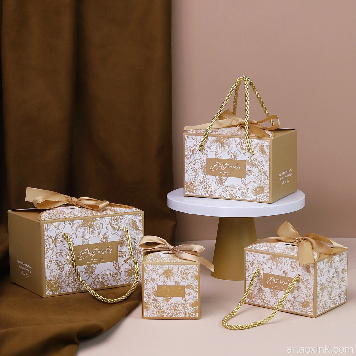 مربع الهدايا تغليف الورق الورق المقوى الزفاف حلوى مخصصة