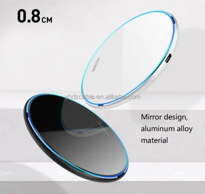 15W Mirror Mobile Phone Wireless Fast Charger for Apple Metal Acrylic