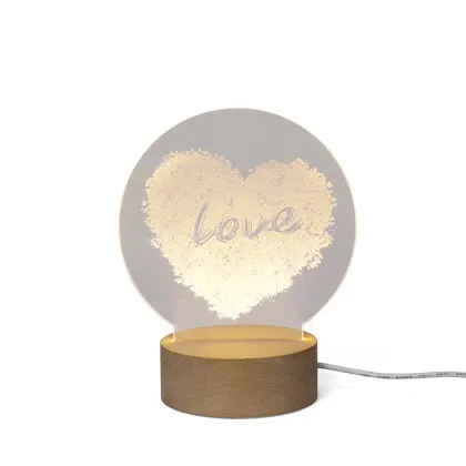 Custom Creative USB Cable 3D Love Heart Night Light - Wedding Gift