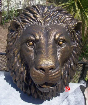 bronze wall decor lion head statue for sale