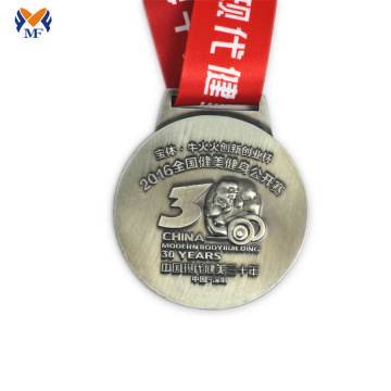 Custom Fitness Silver Award Medal