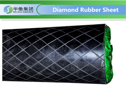 Fire retardant diamond pattern rubber with CN-bonding layer