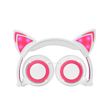headphone profesional telinga kucing bercahaya untuk anak-anak