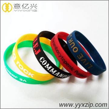 silkscreen logo personalized ink filled silicone bracelets