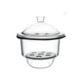 Clear Glass Desiccator with Porcelain Plate 120mm