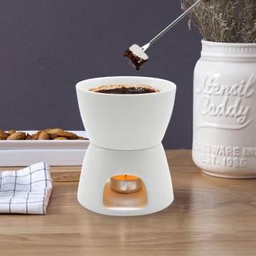 Hot Sale Ceramic Fondue Set for Chocolate and Cheese