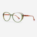 Round Laminated Acetate Women`s Optical Frames 23A3048