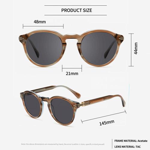 Vintage Classic Round Acetate Sunglasses