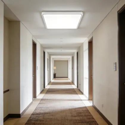 Indoor ceiling lighting with gentle warmth