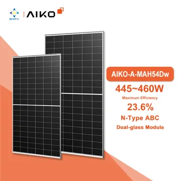 Aiko Solaires Bifacial Solar Panels: 445W to 460W, 108 Cell N-Type ABC Dual Glass Import Panels