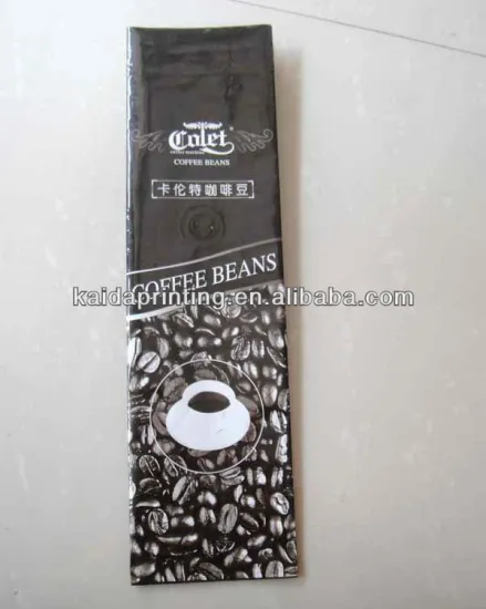 Coffee bean packaging bag with side gusset, gravure vivid printing customized shapes and sizes accepted