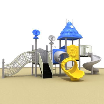 outdoor playground with cimbing tunnel