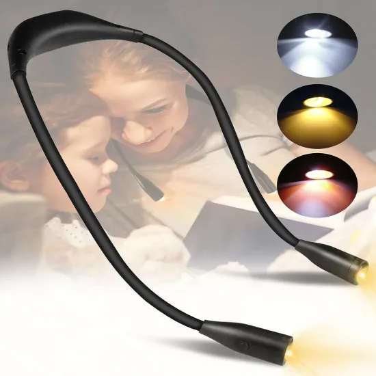 Hot Sale USB Rechargeable Bendable Book Light with 3 Speed Stepless Dimming LED Neck Light