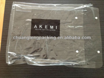 Pvc bag with button packaging household textile bag