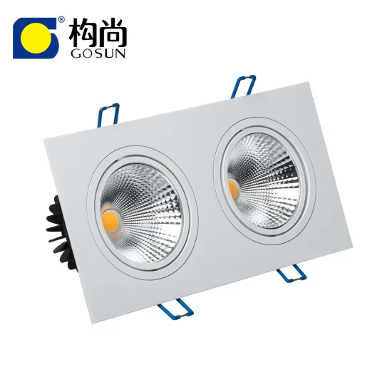 COB LED Square Ceiling Twin Head Downlight CRI90 2x12W
