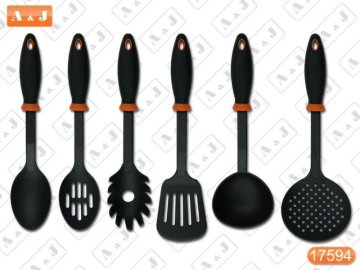 6 PCS Nylon Kitchen Tools Set with Black Handle