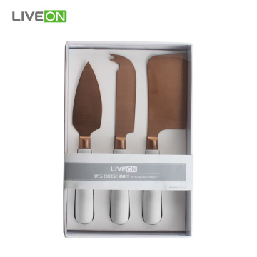 Cheese Knife Set with Marble Handle