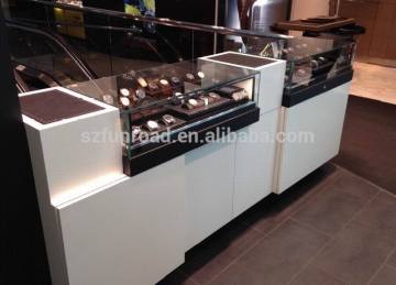 Customized glass watch counters LED lighting for watch store retail display