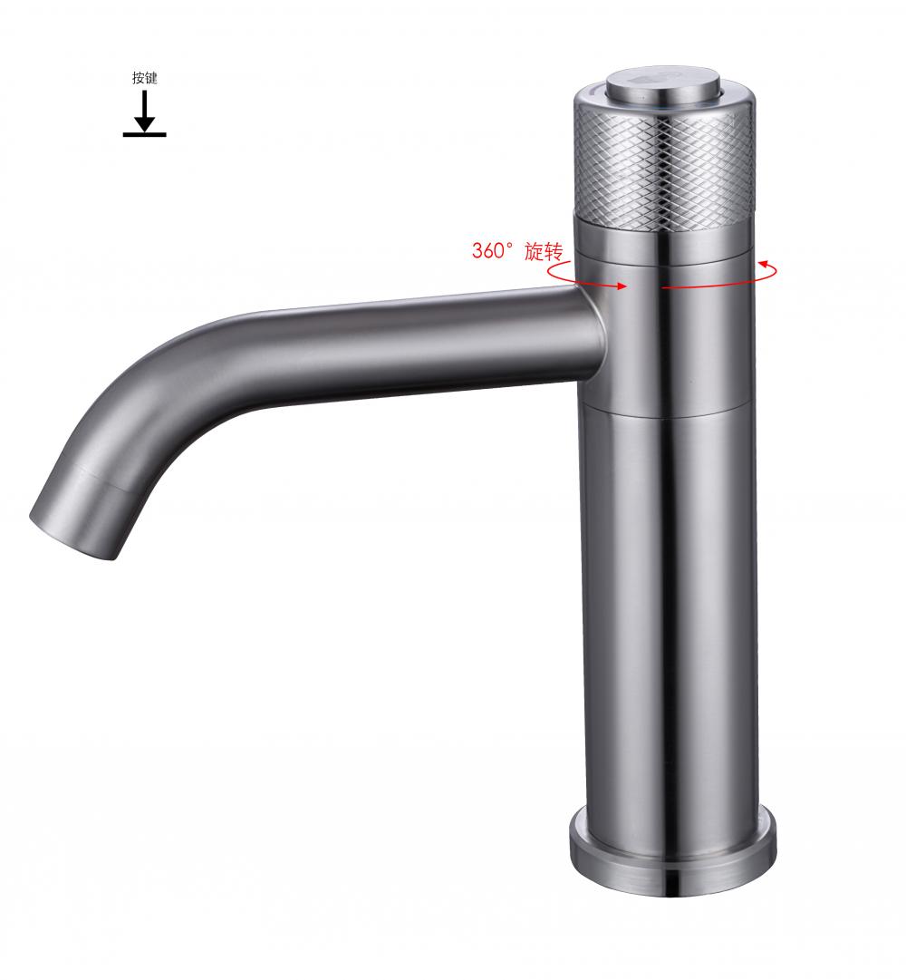 SUS304 stainless-steel Button Handle hot cold basin faucet