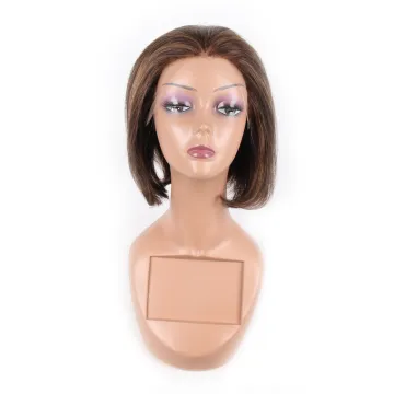 Short Bob Lace Front Human Hair Wigs Brazilian Straight Blonde Bob Lace Front Wigs Pre Plucked For Black Women