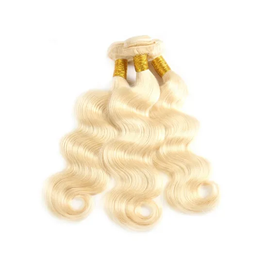 Huashuo Highest Discounts Wholesale Cuticle Aligned Hair 613# Blond Color Body Wave Virgin Extension,100% Virgin Brazilian Hair