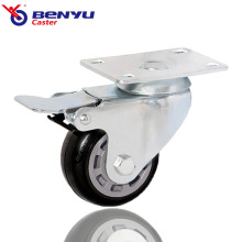 3/4/5 Inch Medium-Duty Black Polyurethane Cart Casters