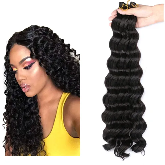 Synthetic Hair Extension Crochet Hair Deep Wave 20 inch Wavy Style Hair Attachment Braids