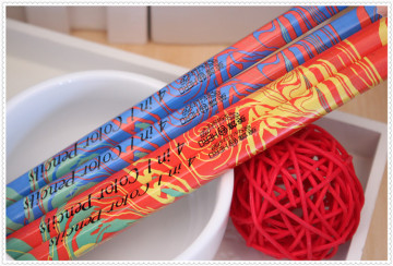 pencil case for teenagers Multi colour Coarse hexagonal pencil mixing colors