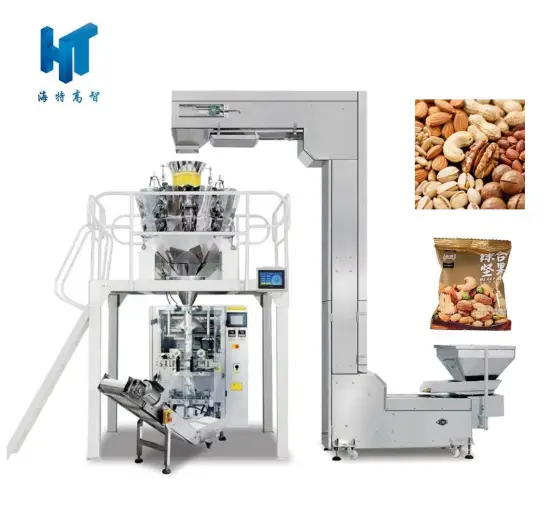 Nut packaging machine with multihead weigher