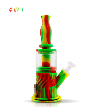 4-IN-1 Silicone Glass smoking Water Pipe
